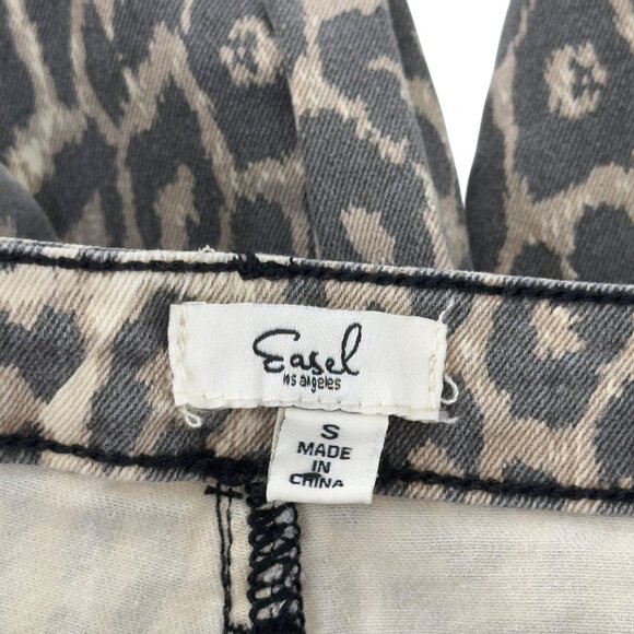 Easel Los Angeles Leopard Print Wide-Leg Cropped Pants SZ S Womens Casual Wear - Picture 3 of 14